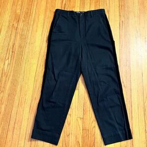 Madewell Pants Womens 29 Tapered Tuxedo Side Stripe Black High Rise Crop